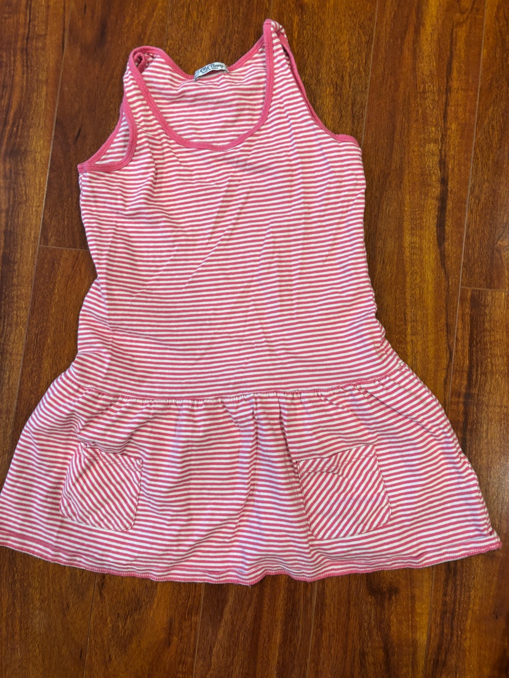 Old Navy Pink and White Striped Tank Dress